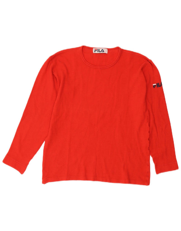 FILA Crop Top Feminino Manga Comprida IT 48 Grande Vermelho