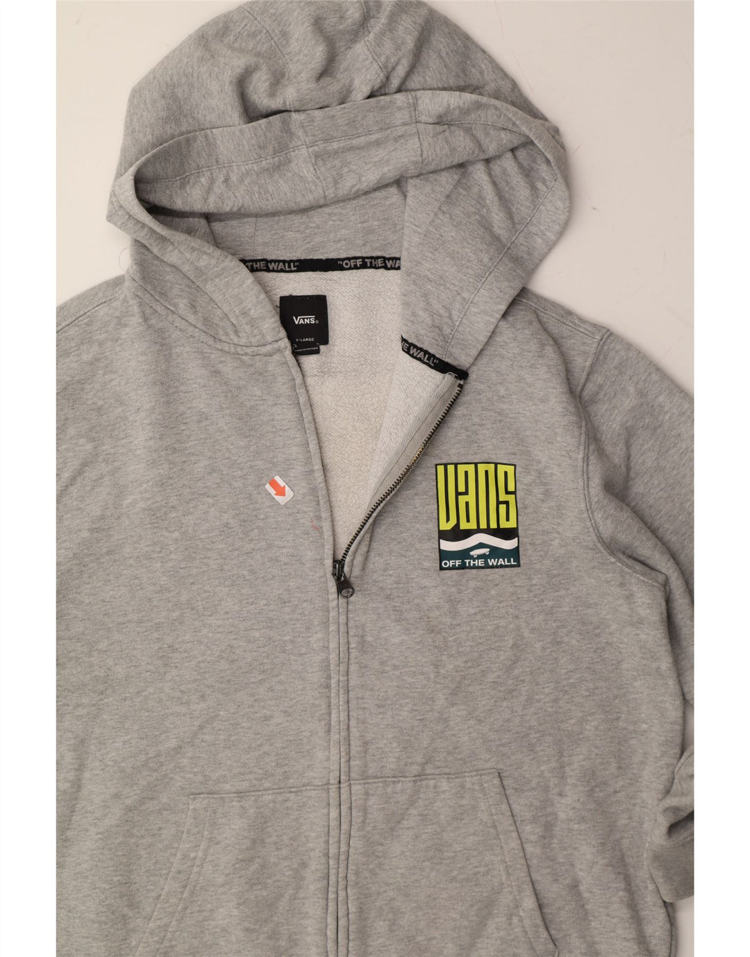 VANS Womens Graphic Zip Hoodie Sweater UK 18 XL Grey Cotton Vintage Vans and Second-Hand Vans from Messina Hembry 