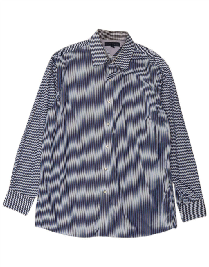 Camisa masculina Tommy Hilfiger tamanho 16 listra azul grande