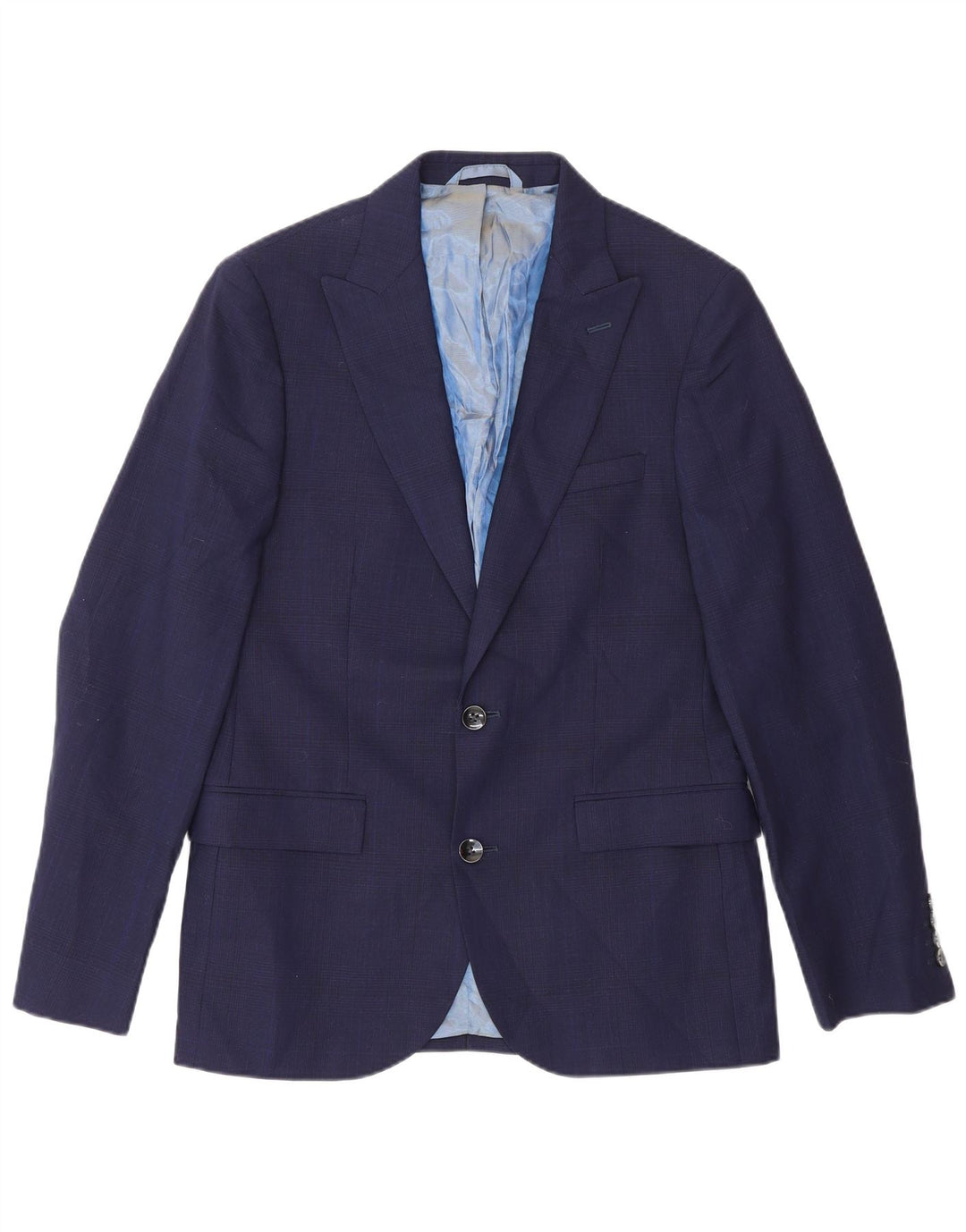 Jaqueta blazer masculina Dkny com 2 botões Slim Fit Reino Unido 38 lã azul marinho médio