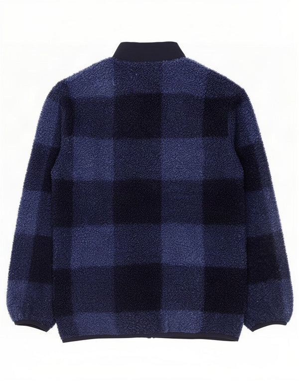 Jaqueta de lã masculina Marks & Spencer 12-13 anos azul marinho poliéster xadrez