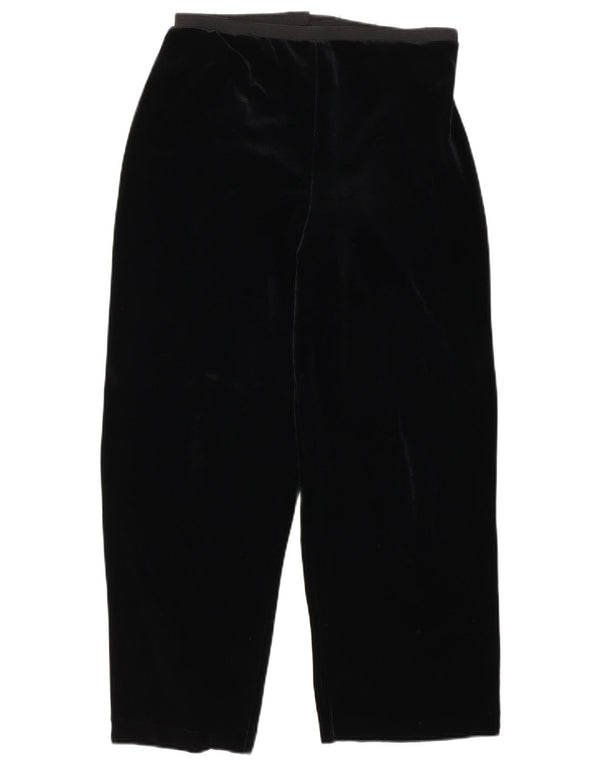 St. Calças cortadas de veludo femininas Bernard UK 12 Médio W28 L24 Preto