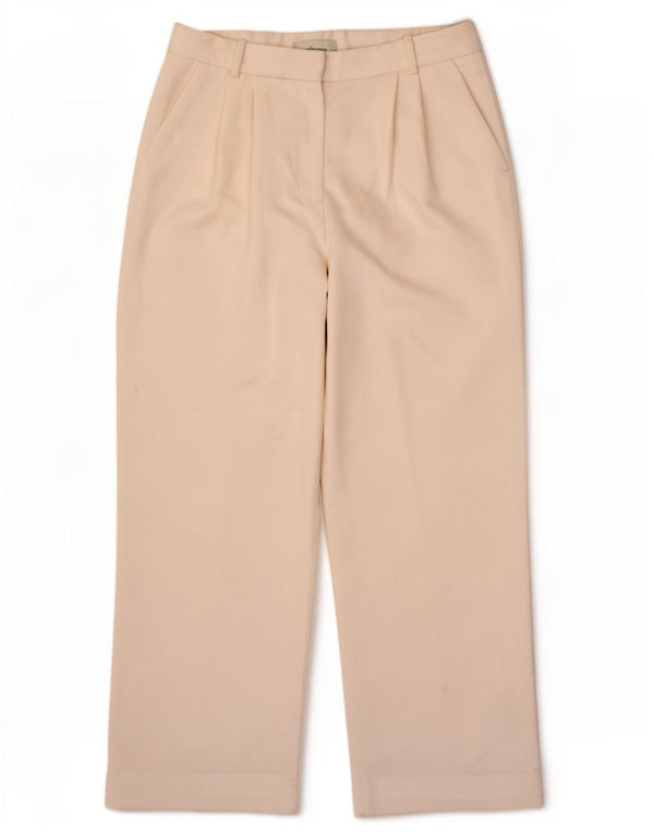 Calça chino reta feminina Abercrombie & Fitch W31 L30 poliéster branco