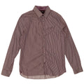 Camisa masculina TED BAKER tamanho 4 grande algodão listrado roxo