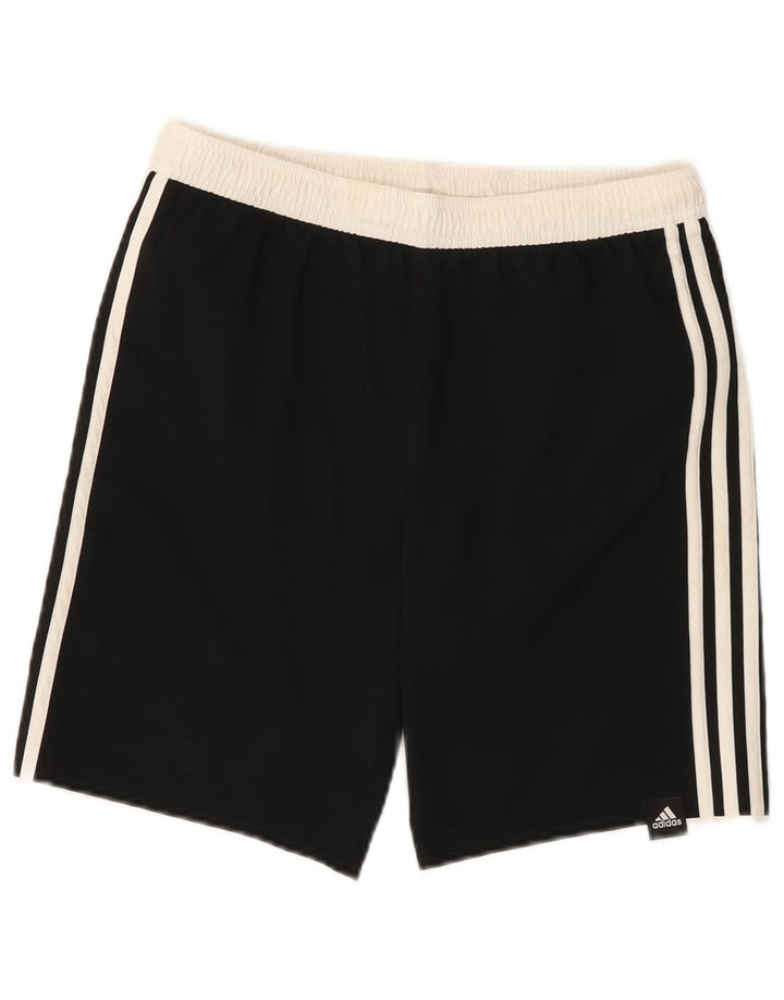 Shorts esportivos masculinos Adidas 13-14 anos preto colorblock poliéster