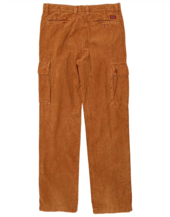 Carrera Mens Cargo Corduroy Calças IT 50 Grande W34 L33 Algodão Marrom