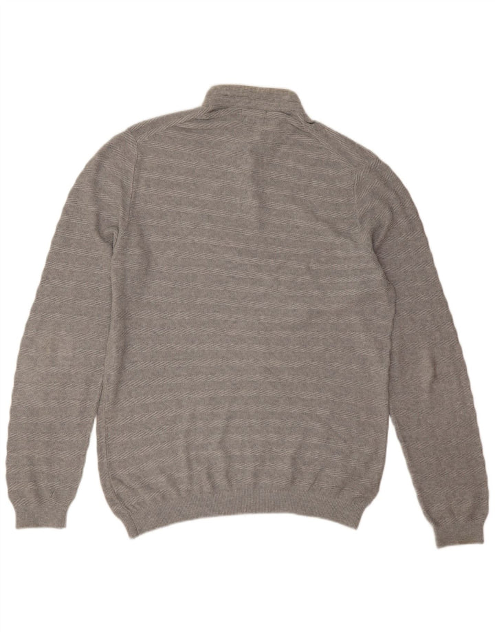 Suéter masculino Massimo Dutti com gola redonda e algodão listrado cinza XL