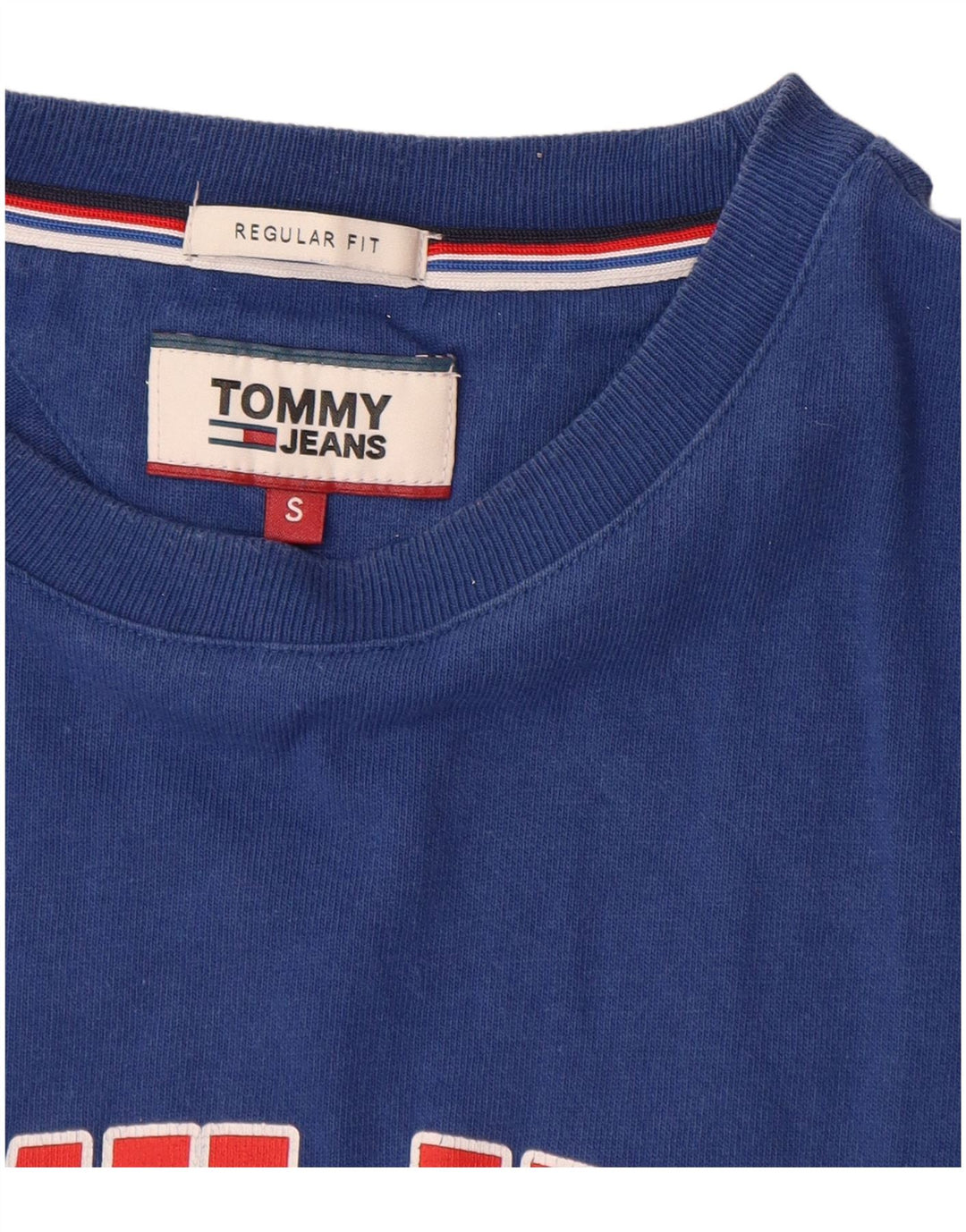 TOMMY HILFIGER Camiseta masculina regular fit gráfica top pequeno algodão azul