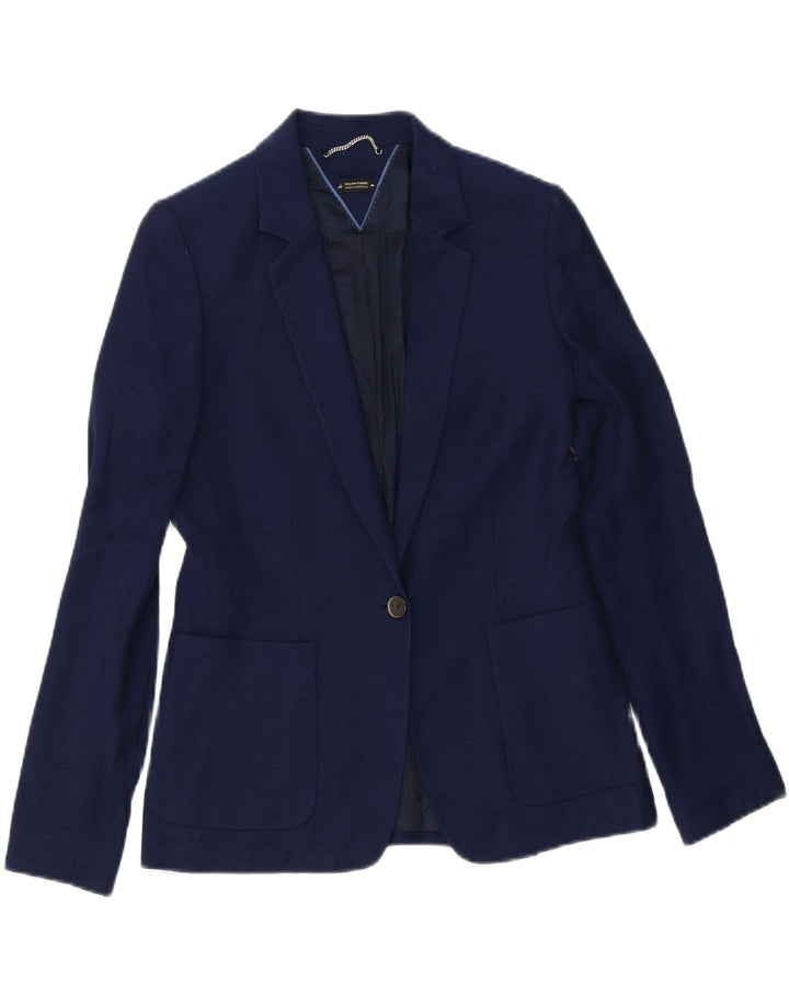Jaqueta blazer feminina Massimo Dutti com 1 botão EU 38 médio azul marinho viscose
