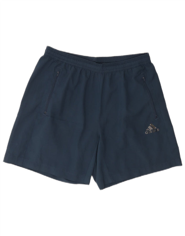 Shorts esportivos masculinos Adidas Aeroready grandes poliéster azul marinho