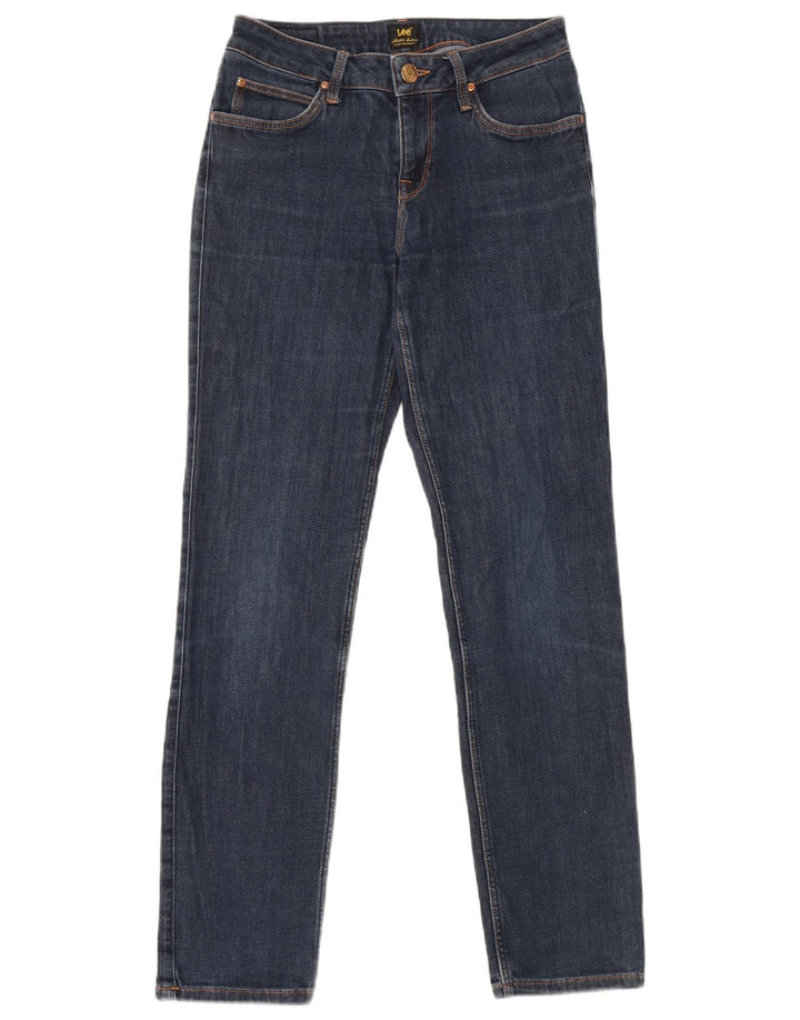 Lee Womens Marion Straight Jeans W27 L31 Azul Marinho Algodão