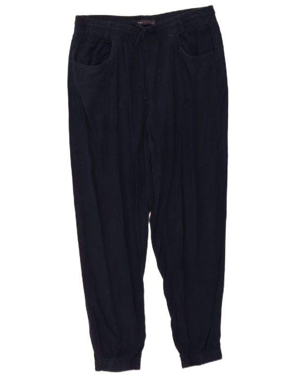 Calça casual feminina Marks & Spencer UK 14 grande W34 L28 azul marinho