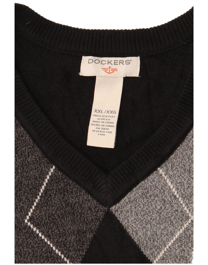 Dockers Mens Colete Regata 2XL Preto Argyle/Diamante Acrílico