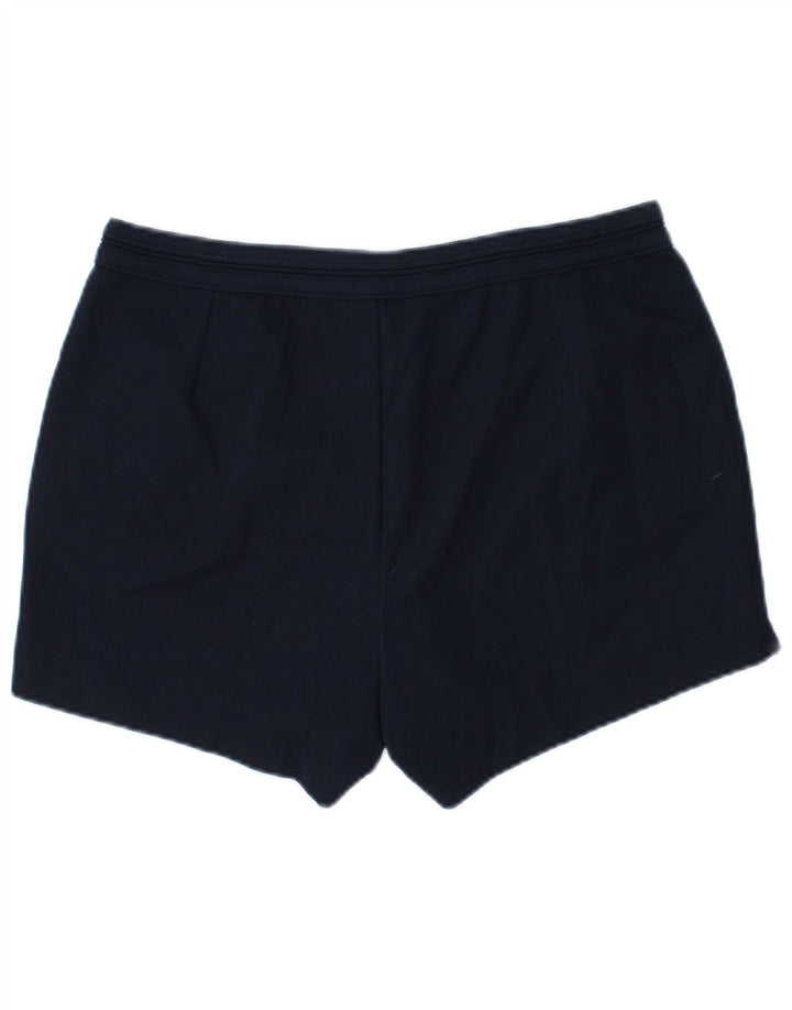 SERGIO TACCHINI Shorts chino feminino W32 grande poliéster azul marinho