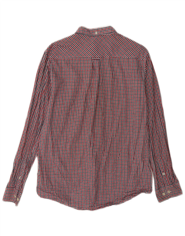 Camisa masculina Ben Sherman de ajuste regular, algodão guingão vermelho médio