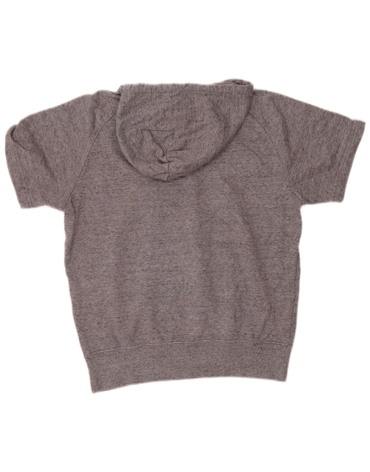 Jumper feminino com capuz gráfico superdimensionado Champion UK 10 pequeno cinza manchado