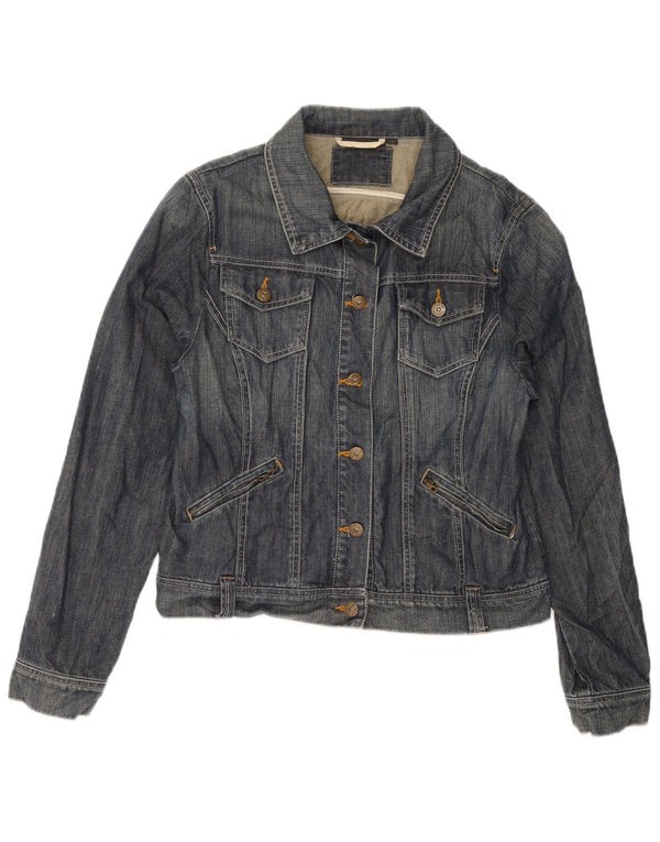 Jaqueta jeans feminina Kiabi UK 14 grande algodão azul