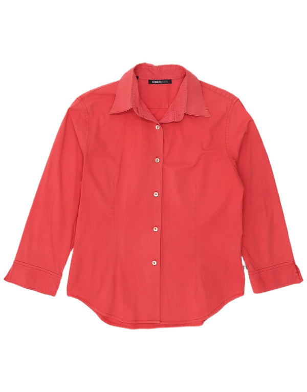 Camisa feminina Cerruti 1881 UK 14 grande algodão rosa