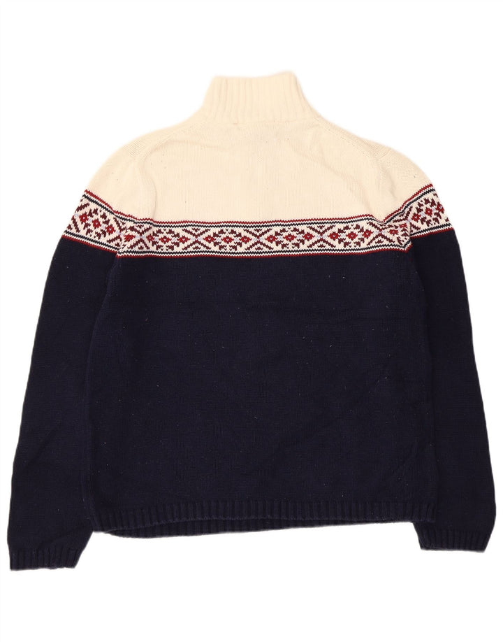 EDDIE BAUER Suéter feminino com gola e zíper Reino Unido 14 Médio Azul Marinho
