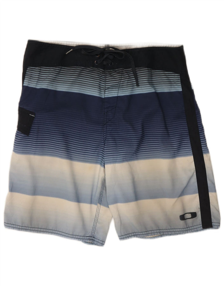 Shorts de natação masculino OAKLEY médio listrado azul