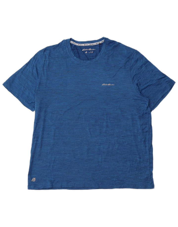 Camiseta masculina EDDIE BAUER XL poliéster manchado azul