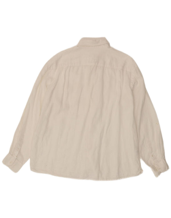 Marks & Spencer Mens Blue Harbour Shirt XL White Linen