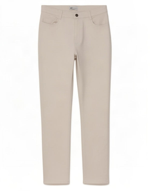 Calça feminina casual skinny Zara EU 44 XL W30 L28 algodão branco
