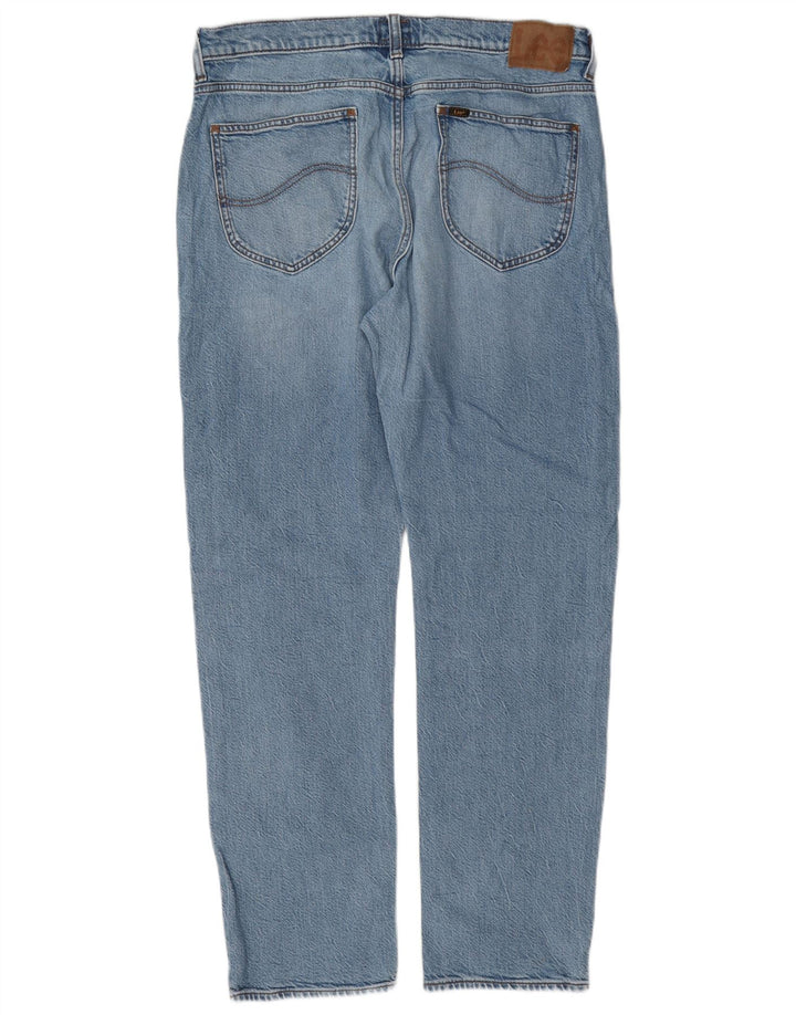 Lee Mens West Straight Jeans W33 L32 Azul Algodão