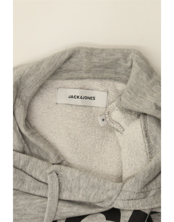 JACK & JONES Mens Graphic Hoodie Jumper Small Grey Cotton Vintage Jack & Jones and Second-Hand Jack & Jones from Messina Hembry 