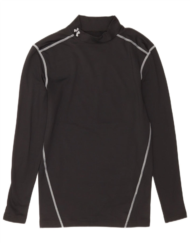 Under Armour Feminino Cold Gear Top Manga Longa Reino Unido 12 Poliéster Preto Médio