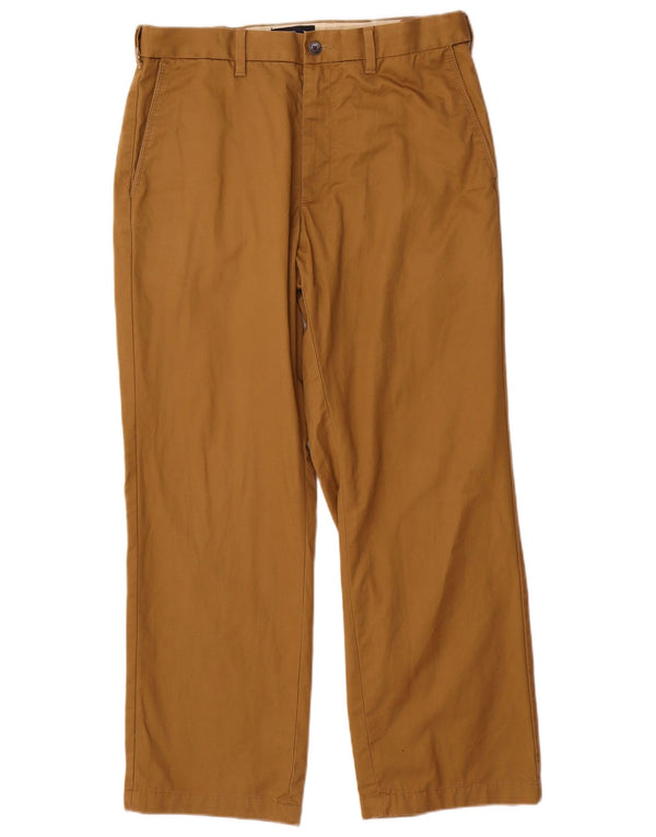 Calça chino reta masculina Marks & Spencer Blue Harbor W34 L29 bege