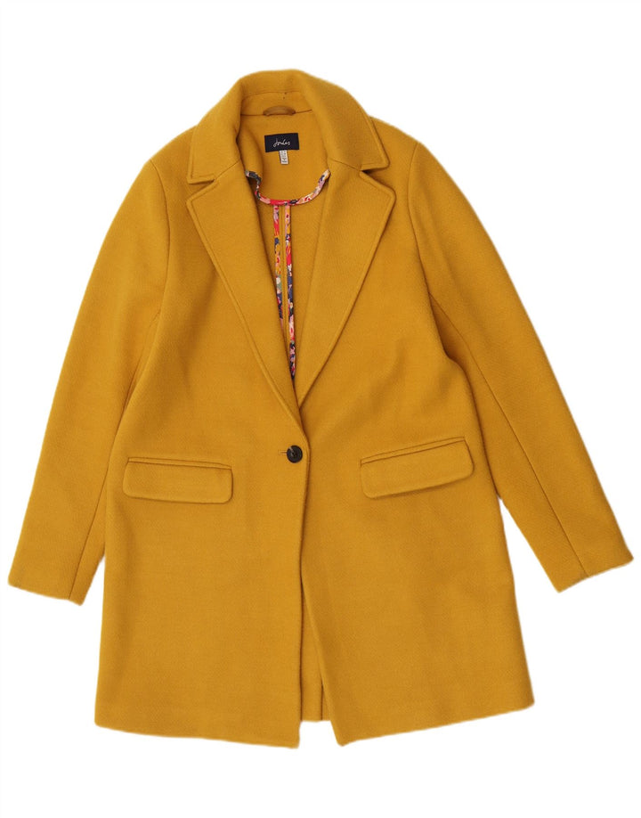 Sobretudo feminino Joules UK 10 pequeno amarelo poliéster clássico