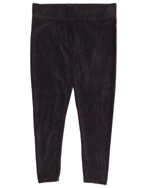 Leggings femininas de veludo cotelê Marks & Spencer UK 14 grande algodão azul marinho