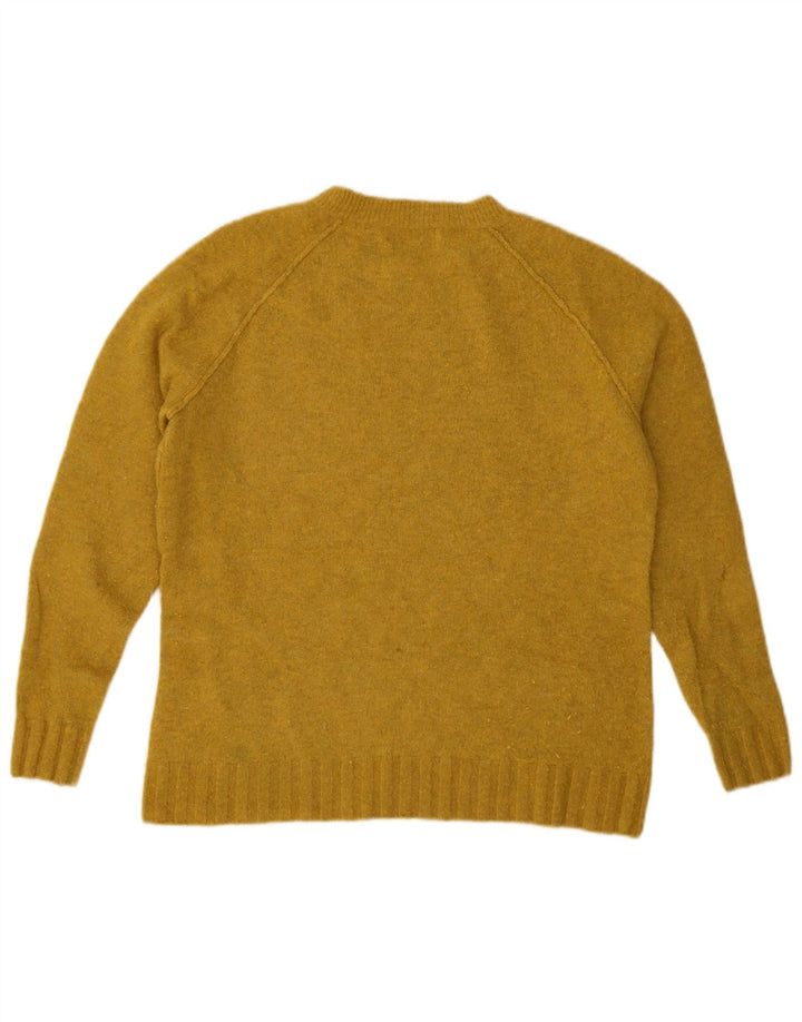 Suéter feminino Farhi com gola redonda Reino Unido 12 nylon amarelo médio
