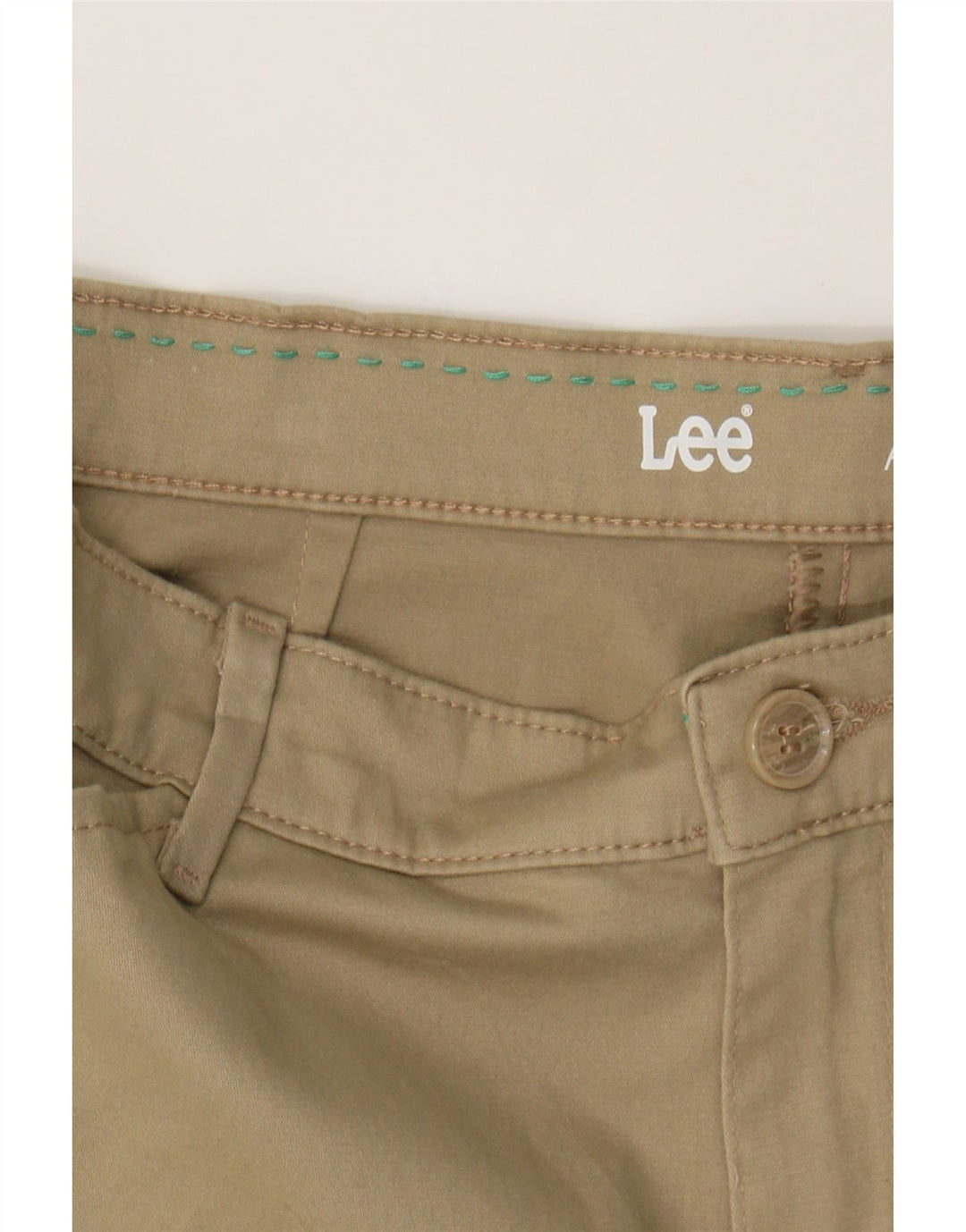 LEE Womens Straight Casual Trousers US 10 Large W32 L27 Beige Cotton Vintage Lee and Second-Hand Lee from Messina Hembry 