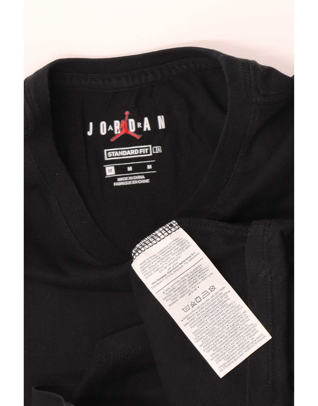 Camiseta Jordan Mens Standard Fit Top Médio Algodão Preto