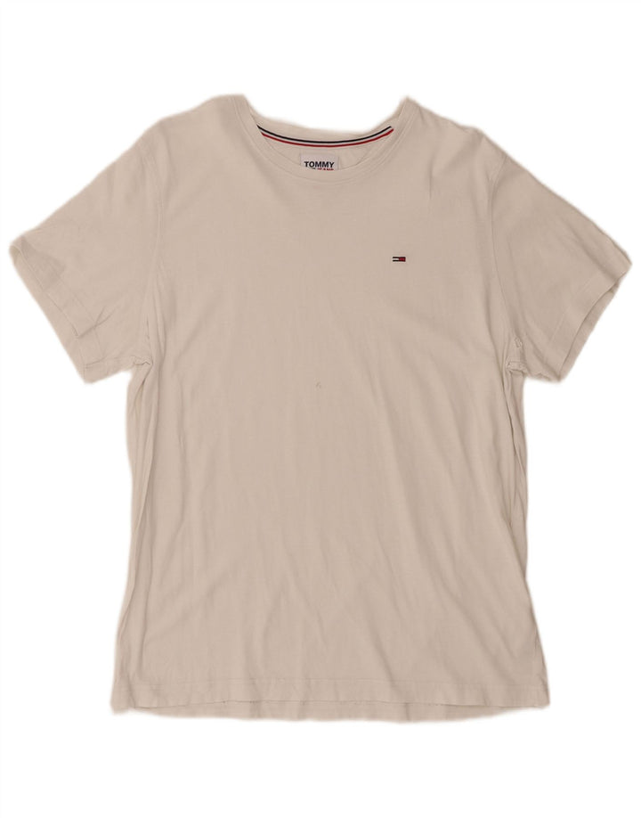 Tommy Hilfiger Camiseta masculina grande de algodão branco