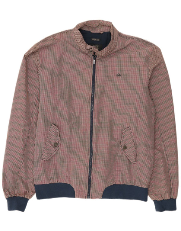 Jaqueta bomber masculina Quiksilver UK 42 XL algodão guingão vermelho