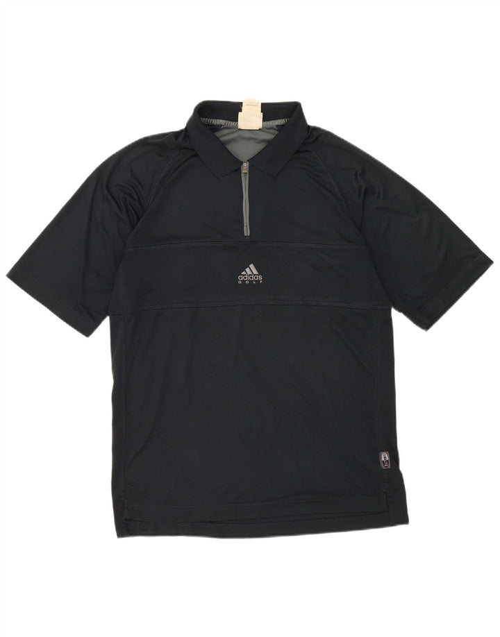 Adidas Mens Climalite Polo Shirt UK 40/42 Médio Azul Marinho Poliéster