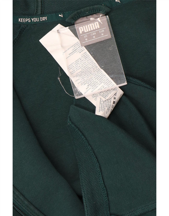 Suéter Puma masculino com capuz e zíper verde médio algodão