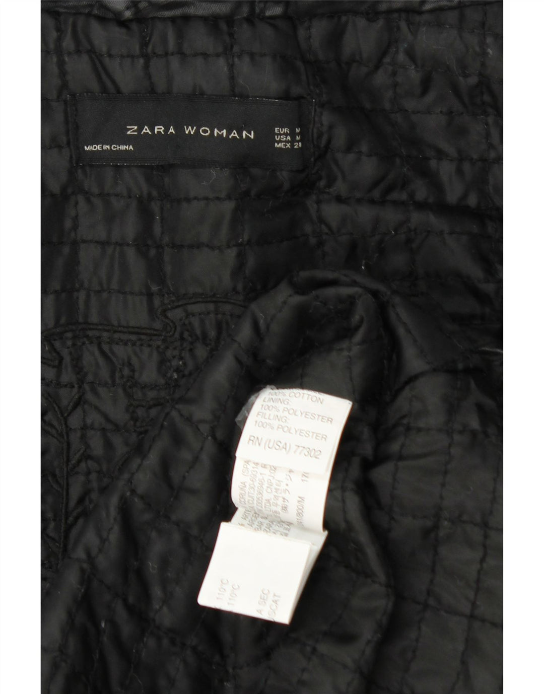 Zara Womens Hooded Oversized Utility Jacket UK 14 Médio Preto Poliéster