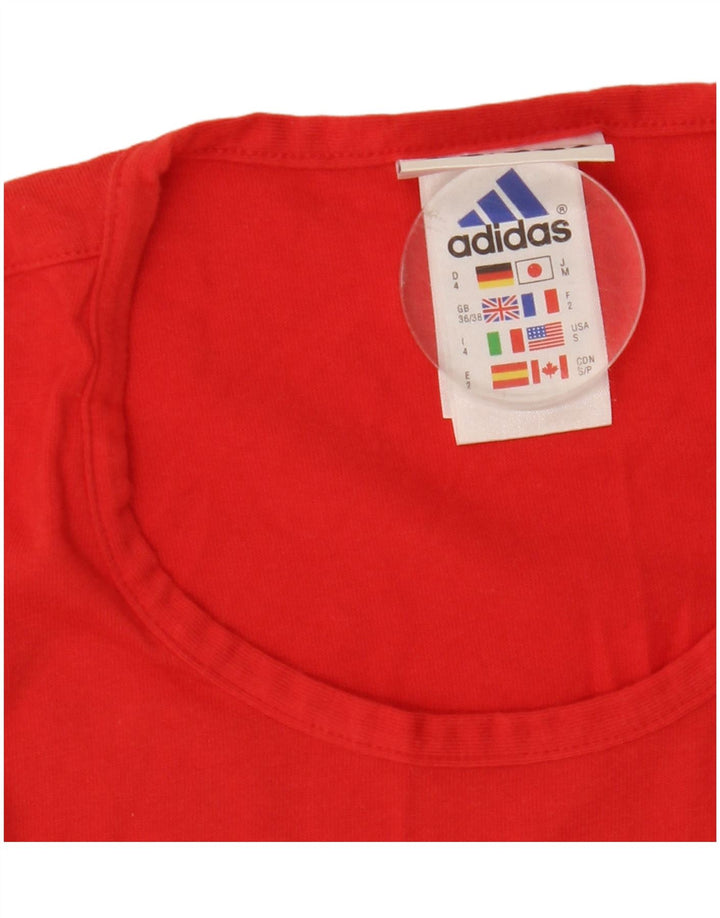Adidas Mens Vest Top UK 36/38 Pequeno Algodão Vermelho