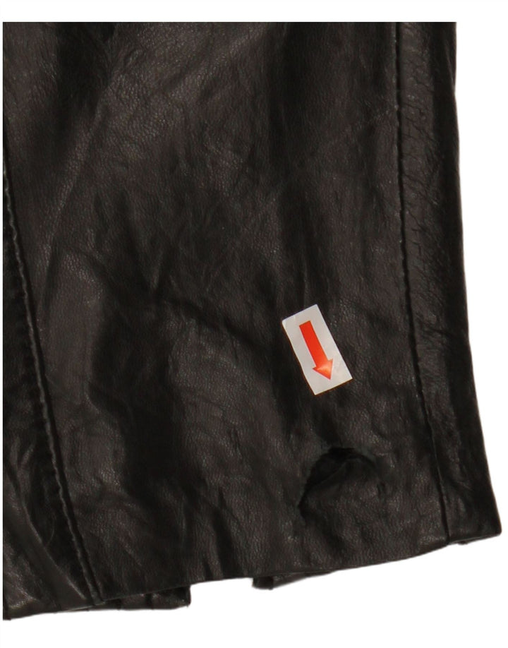 Jaqueta feminina de couro BONITA para motociclista EU 38 pele de cordeiro preta média