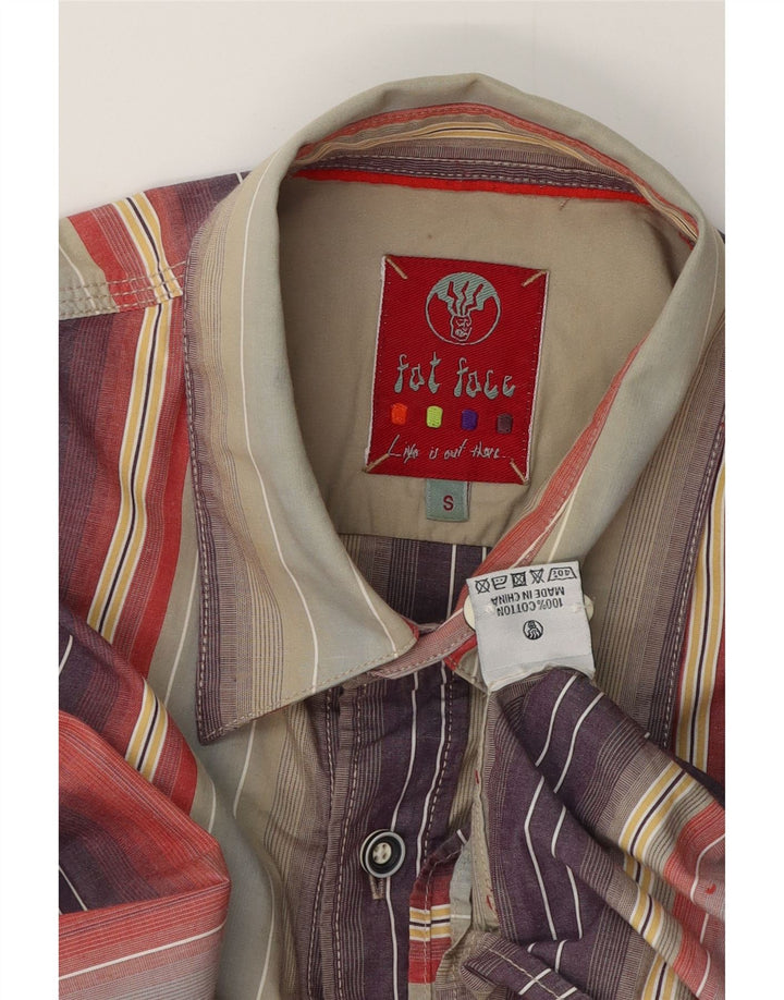 Camisa masculina FAT FACE pequena listrada multicolorida de algodão