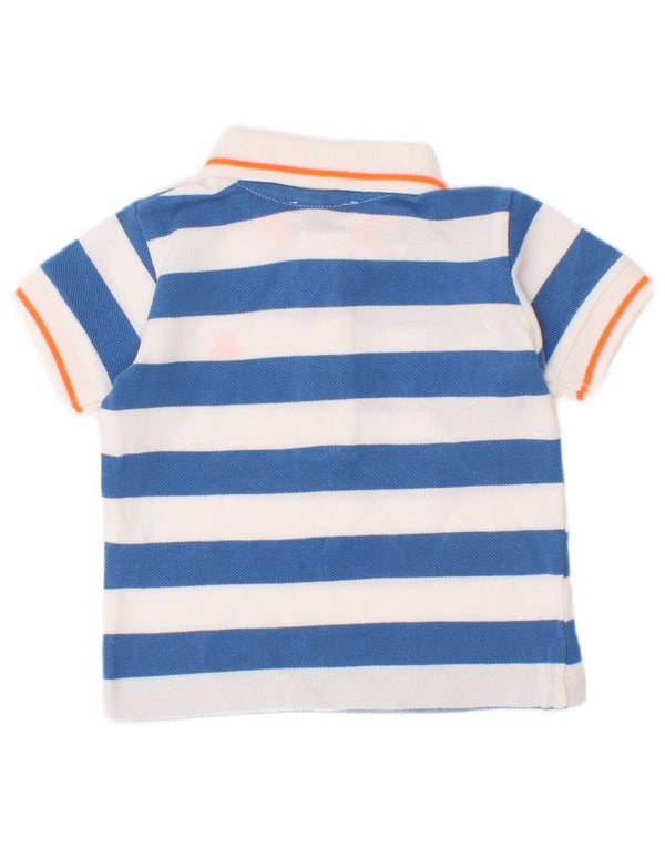 Pólo Benetton Bebé Menino 3-6 Meses Algodão Listrado Azul