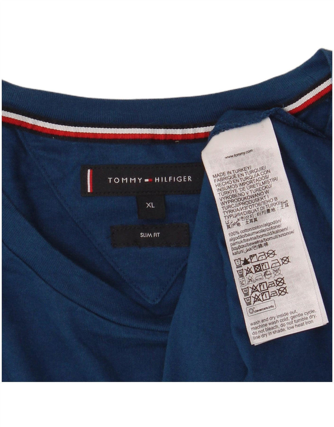 Camiseta masculina TOMMY HILFIGER Slim Fit com estampa gráfica XL azul algodão