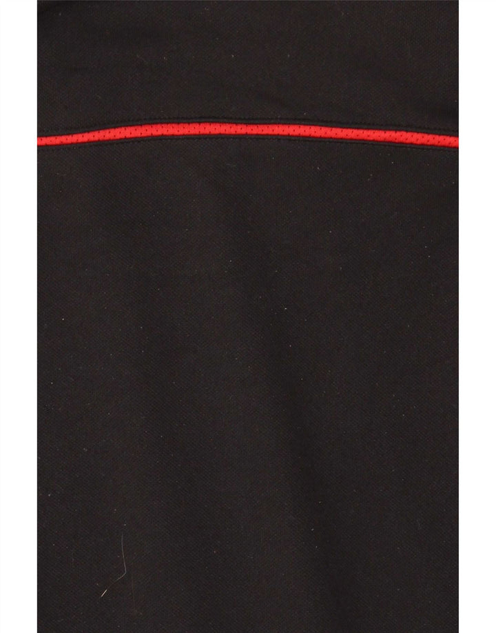 Adidas Mens Zip Neck Pullover Treino Top Grande Preto Colorblock