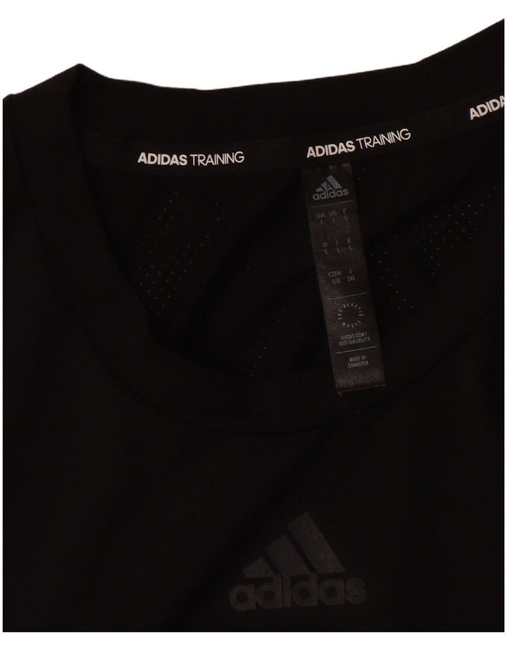 Adidas Mens Aeroready Camiseta Top Grande Poliéster Preto