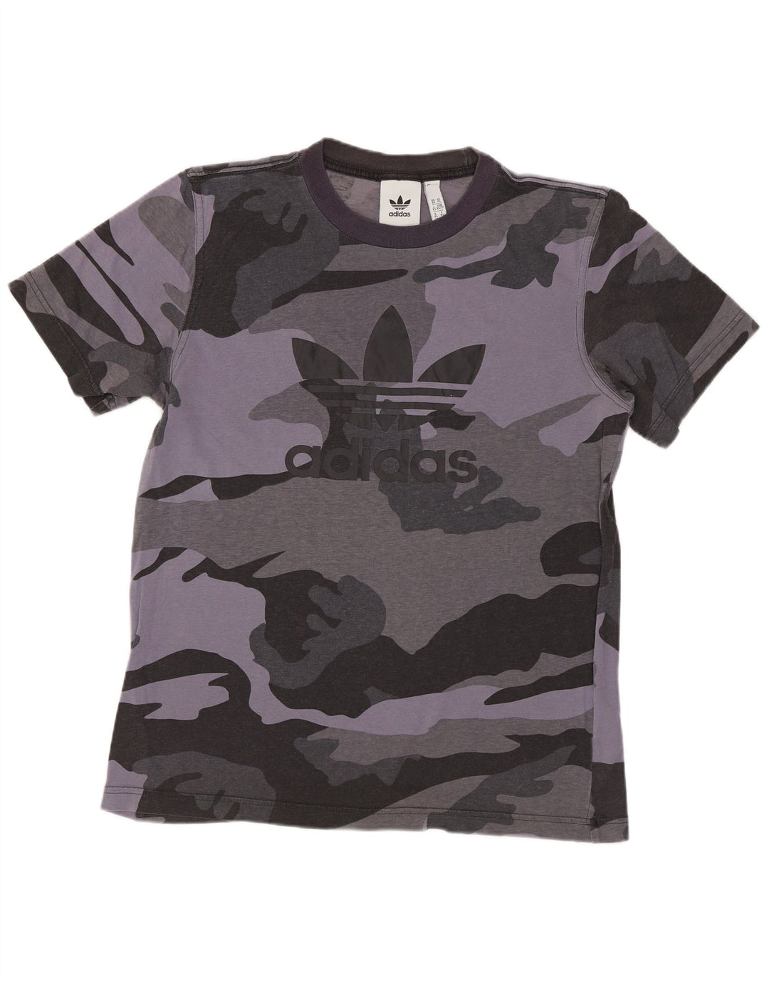 ADIDAS Mens Graphic T-Shirt Top XS Cinza Camuflagem Algodão