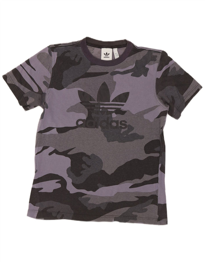 ADIDAS Mens Graphic T-Shirt Top XS Cinza Camuflagem Algodão
